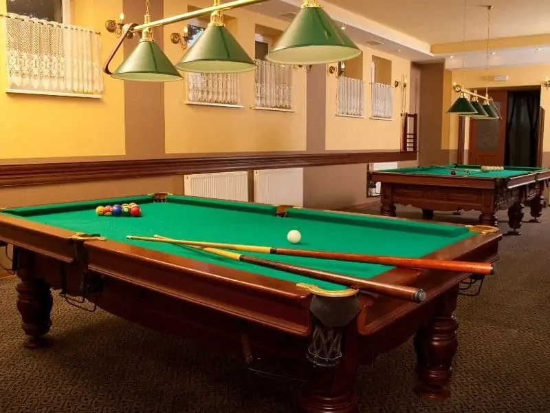 An upscale billiards hall