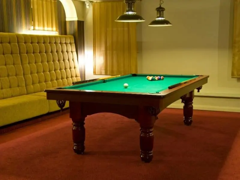 Billard table in a large room