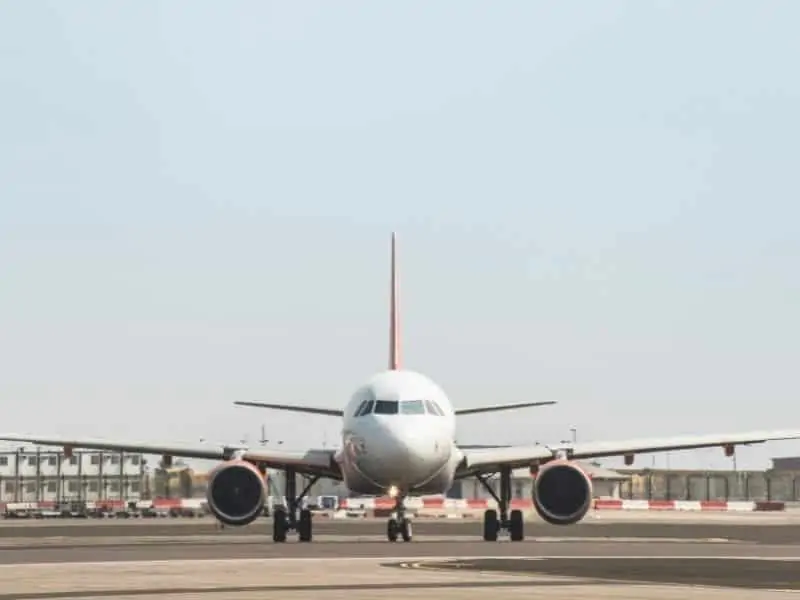 Airplane on runway Airplane on runway