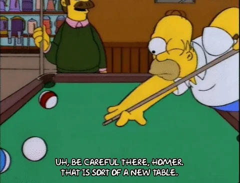 Simpsons - Ned & Homer playing pool